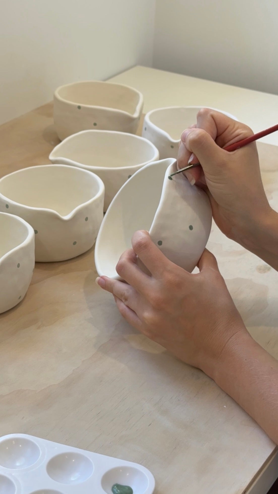 polka matcha bowl