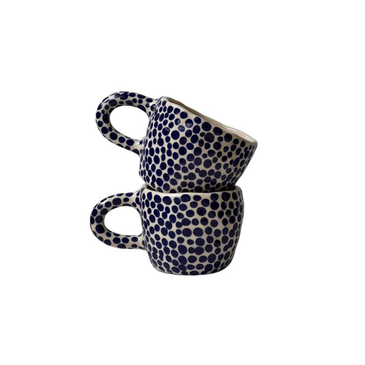 electric blue dotty mug