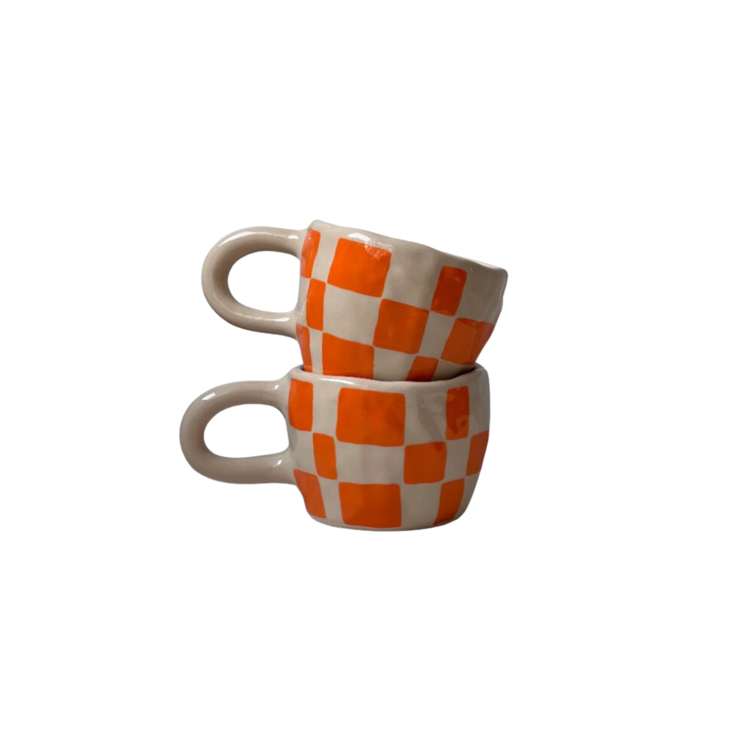 orange check mug