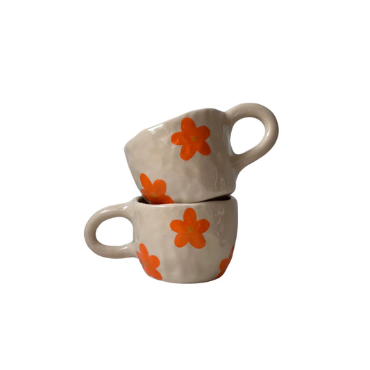 orange flower mug