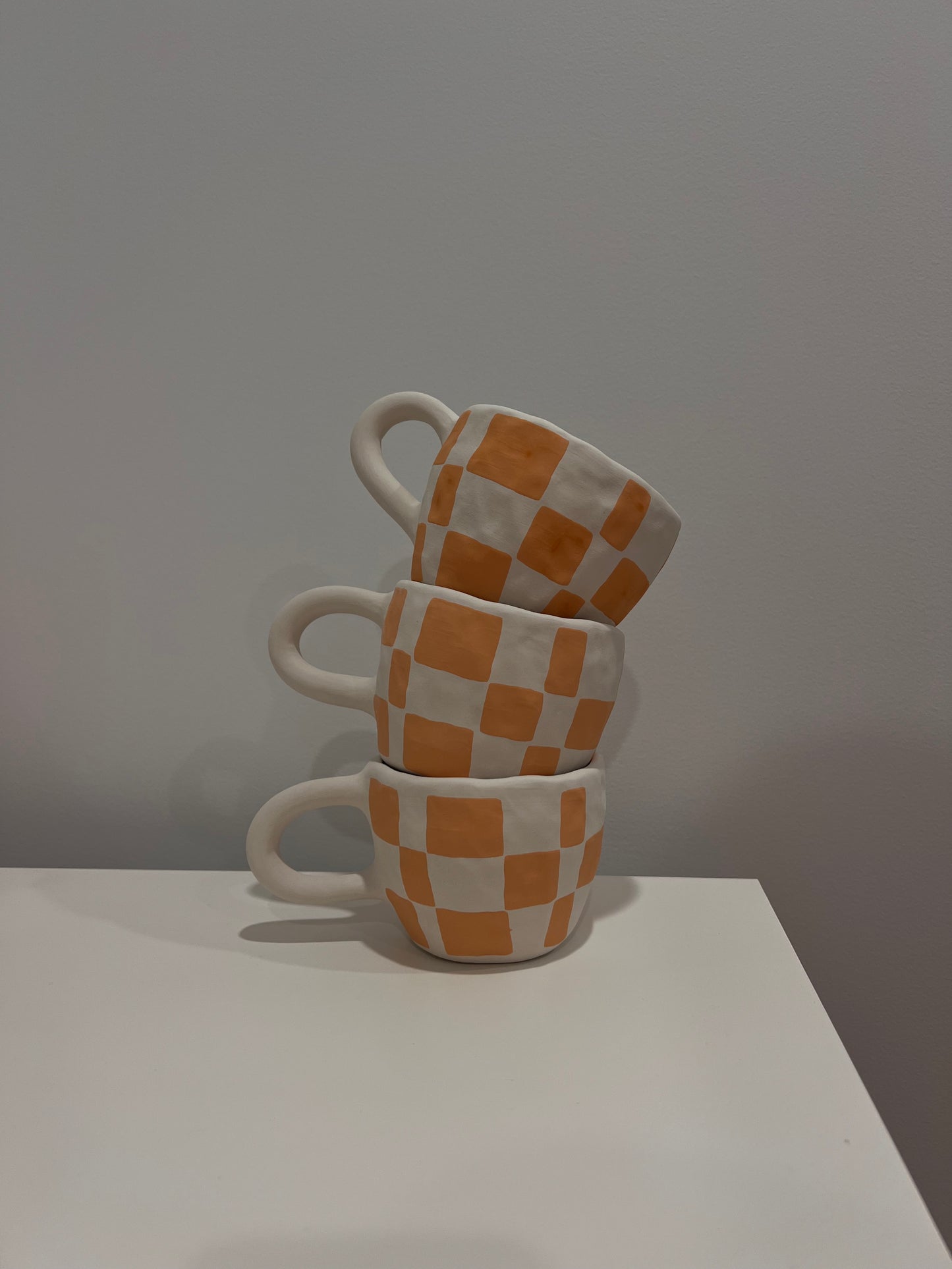 orange check mug