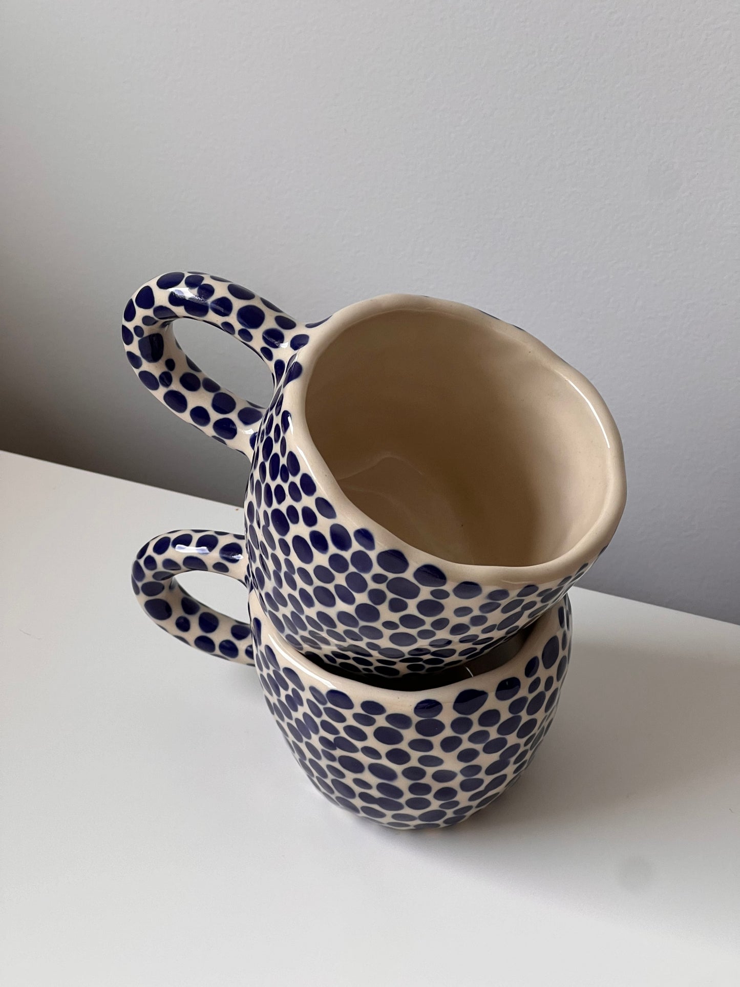 electric blue dotty mug