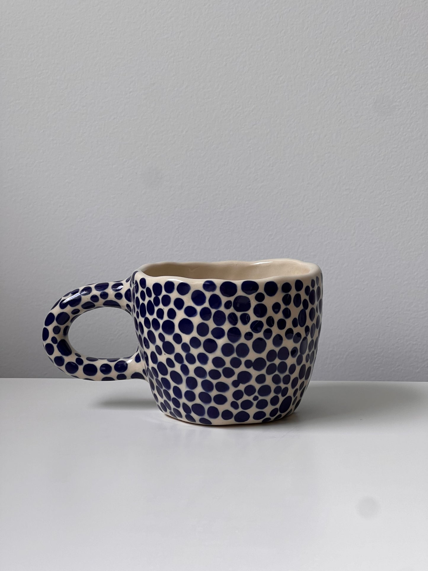 electric blue dotty mug