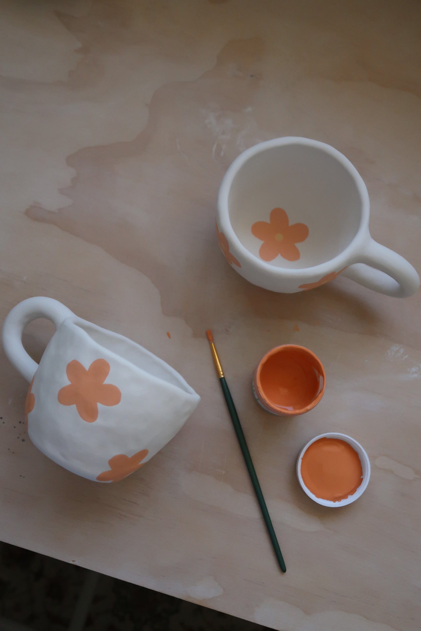 orange flower mug